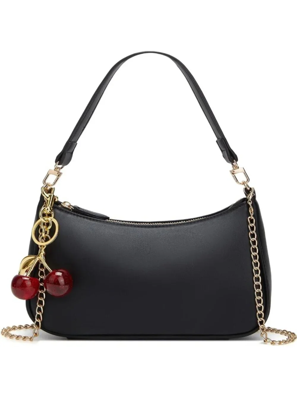 Chic Black Hobo Shoulder Bag for Women - Retro Clutch with Removable Straps